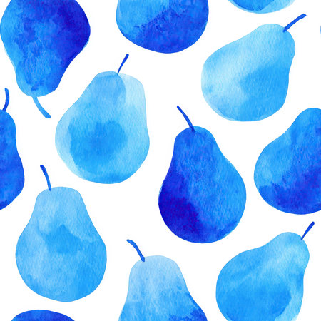 Blue watercolor pearl shapes abstract patternの素材