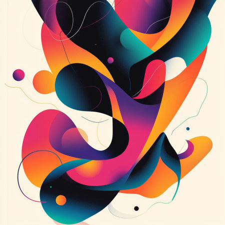 Fluid Motion and Vibrant Lettering Compositionの素材