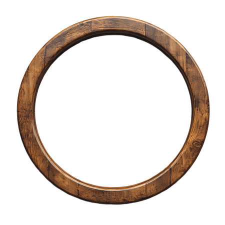 Wooden picture frame. Isolated on a transparent background. Include clipping path.の素材