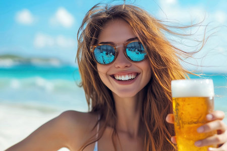 Red bow on a gray concrete background, top view, copy spaceの素材