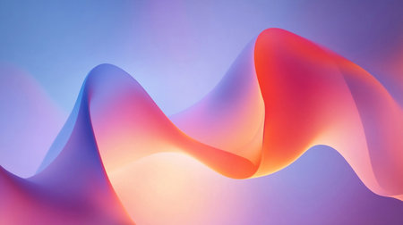 Abstract background with pink and blue wavy lines. 3d renderingの素材