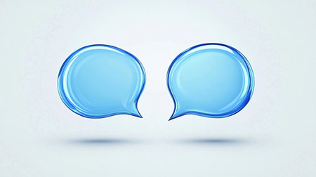 Blue speech bubbles on white background. Vector illustration. Eps 10.の素材
