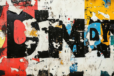 Anti design poster with bold grunge typography and textureの素材