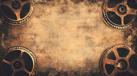 A retro film reel-style frameの素材