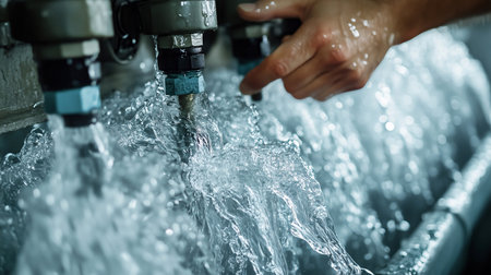 Mastering the flow: plumber at workの素材