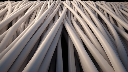 Dense radial pale fiber bundle with soft shadingの素材