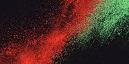 abstract red and green color background texture with grunge brush strokesの素材