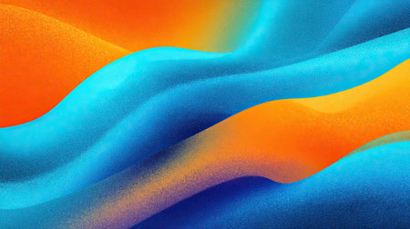 Smooth flowing orange and blue liquid shapesの素材