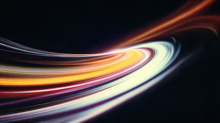 abstract background with glowing lines and bokeh defocused lightsの素材