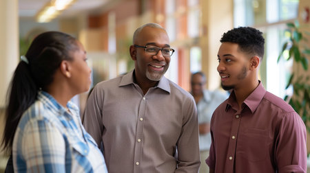 Group of business people discussing business plan in office. Selective focus.の素材