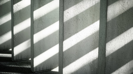 White concrete wall with shadow and sunlight. Abstract background and texture for design.の素材