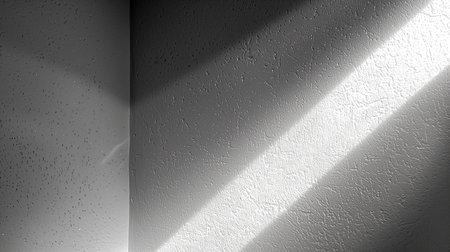 White wall with light and shadow in the morning. 3d renderingの素材