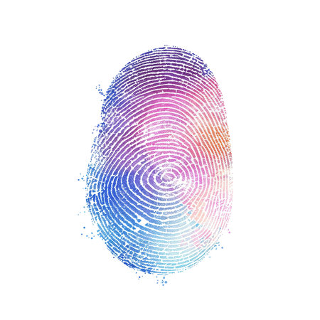 Fingerprint isolated on transparent background. Close up.の素材