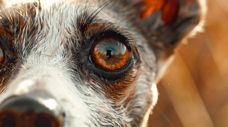 Portrait of a red-haired ring-tailed lemur, close-up.の素材