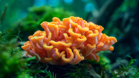 Mushroom in the rainforest, close-up view.の素材