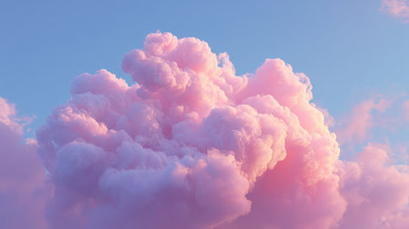 Fluffy pink clouds with gentle pastel tonesの素材