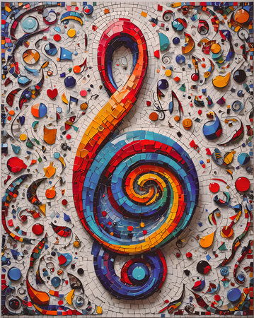 Colorful mosaic on the wall of the mosque in Istanbul, Turkeyの素材