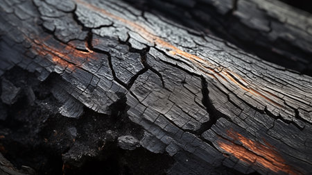 Burning wood in the fireplace, close-up. Abstract backgroundの素材