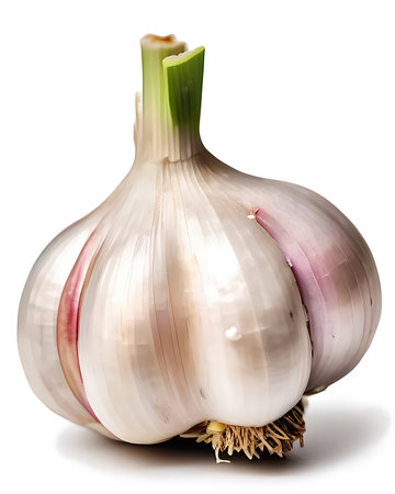Garlic bulb isolated on transparent background.の素材