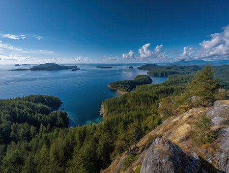 Aerial view of Lake Tahoe in summer, California, USAの素材