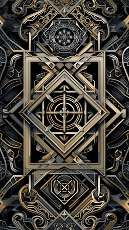 3d illustration of abstract geometric composition,digital art works. 3d rendering.の素材