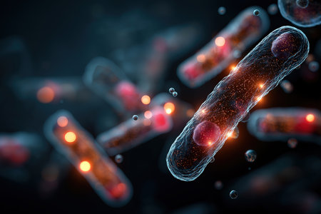 Helicobacter pylori bacterium. 3D renderingの素材