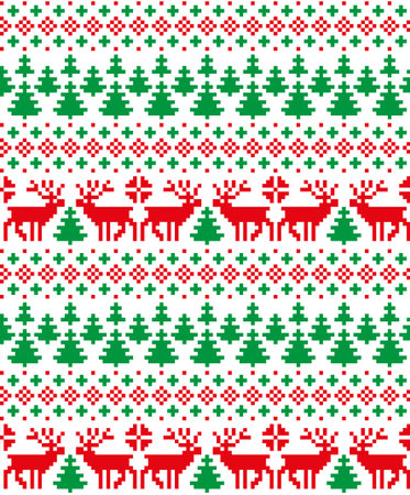 New Year's Christmas pattern pixel for printのイラスト素材