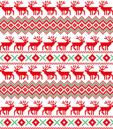 New Year's Christmas pattern pixel for printの写真素材