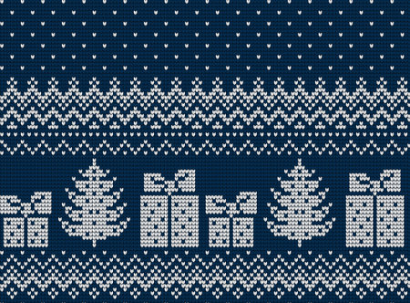 Knitted Christmas and New Year pattern.のイラスト素材