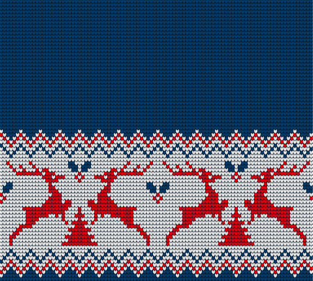 Knitted Christmas and New Year pattern for printのイラスト素材