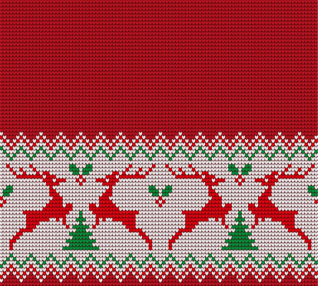 Knitted Christmas and New Year pattern for print.のイラスト素材
