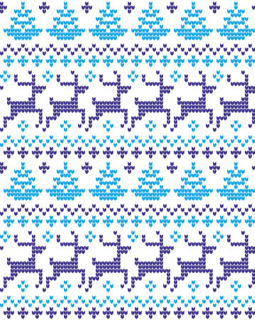 Knitted Christmas and New Year pattern for printのイラスト素材