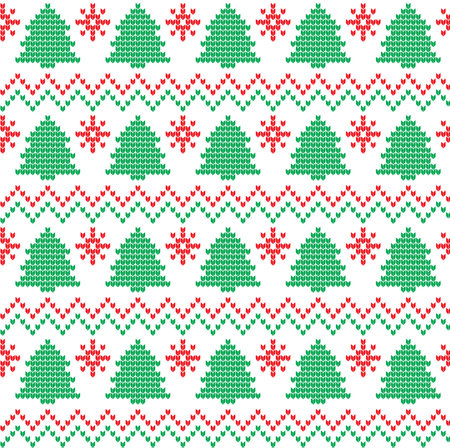 Knitted Christmas and New Year pattern for printのイラスト素材