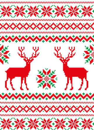 Christmas symbols pattern.のイラスト素材