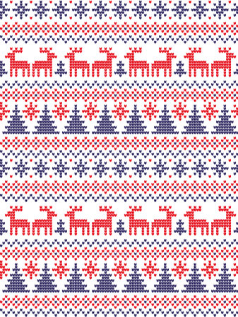 Knitted Christmas and New Year pattern for printのイラスト素材