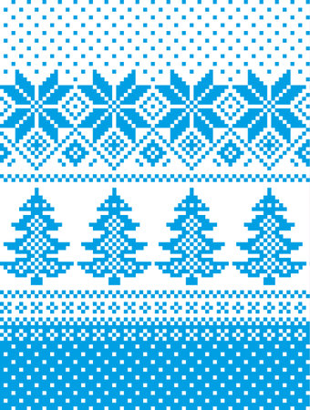 New Year  Christmas pattern pixel for print 2018 Vector illustration.のイラスト素材