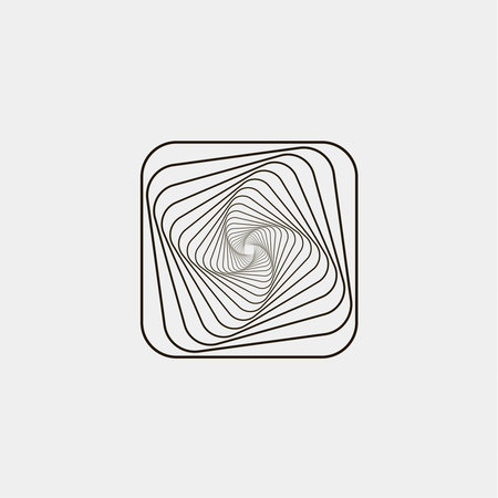 Vector illustration of a abstract emblem sign in gray backgroundのイラスト素材