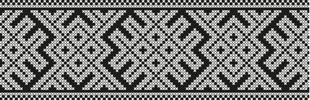 embroidered cross-stitch ethnic Ukraine pattern vector EPSのイラスト素材