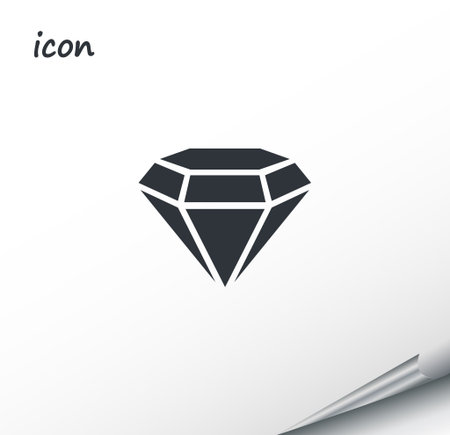 Vector icon diamond on a wrapped silver sheetのイラスト素材