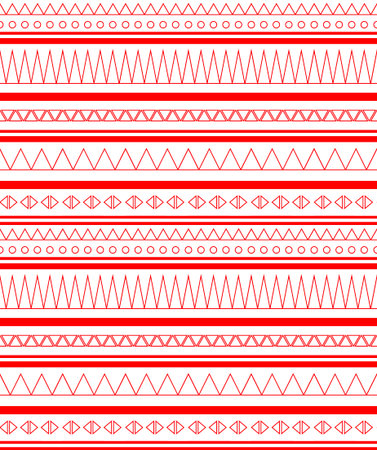 Vector seamless aztec pattern, geometric pattern in red color EPS