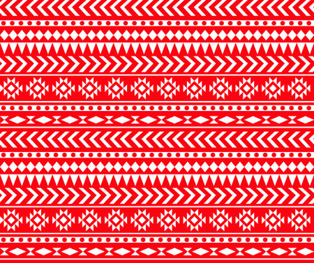 Vector seamless Aztec pattern, geometric pattern in red color.