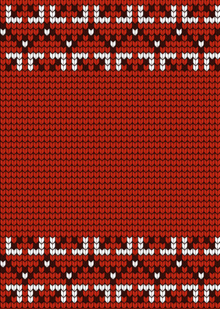 A Vector seamless knitted geometrical pattern with embroidery borderのイラスト素材