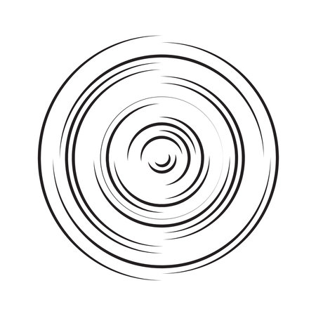 Concentric Circle Elements Backgrounds. Abstract circle pattern. Black and white graphics.のイラスト素材