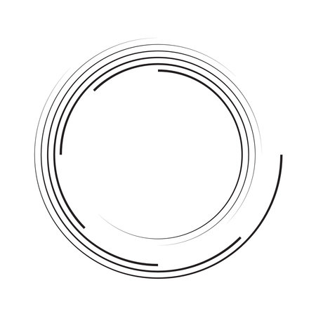 Concentric Circle Elements Backgrounds. Abstract circle pattern. Black and white graphics.のイラスト素材