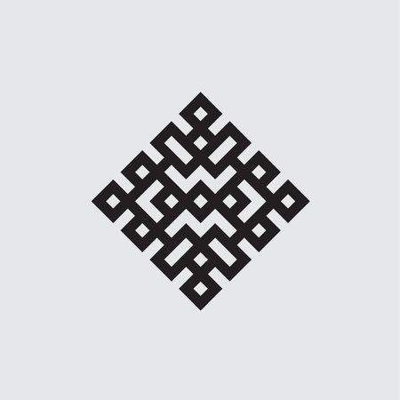 Celtic knot vector illustration black and white, isolatedのイラスト素材
