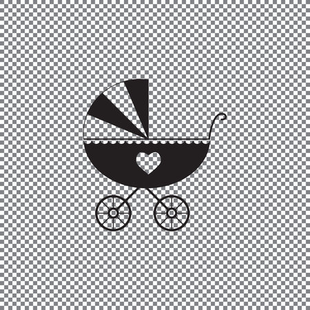 Baby stroller icon. Vector icon. on a transparent backgroundの写真素材