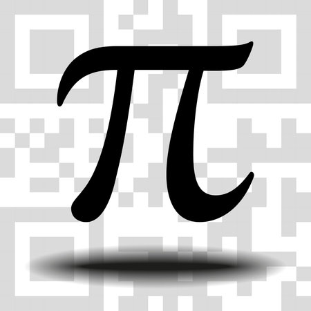 Vector sign Pi the background QR codeのイラスト素材