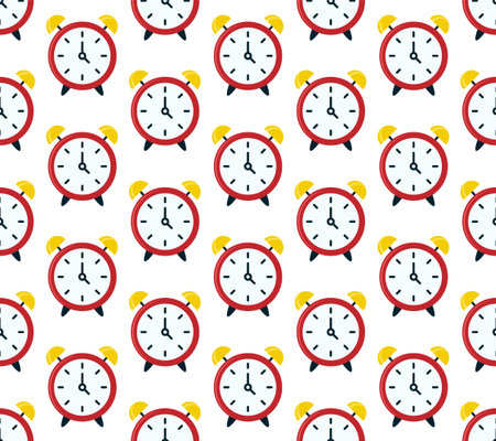Vector seamless pattern in watches on a white background epsのイラスト素材