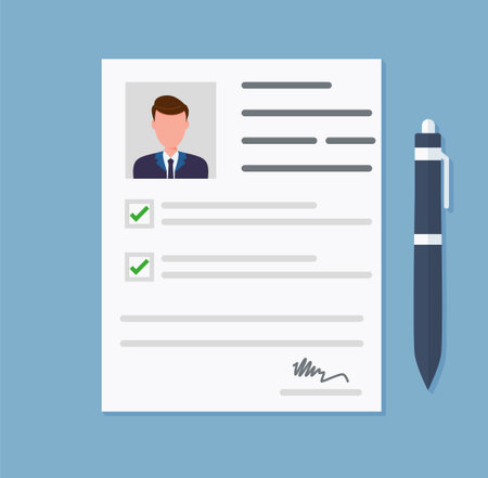 job interview concept. Job resume, personal resume illustration. Eps 10のイラスト素材