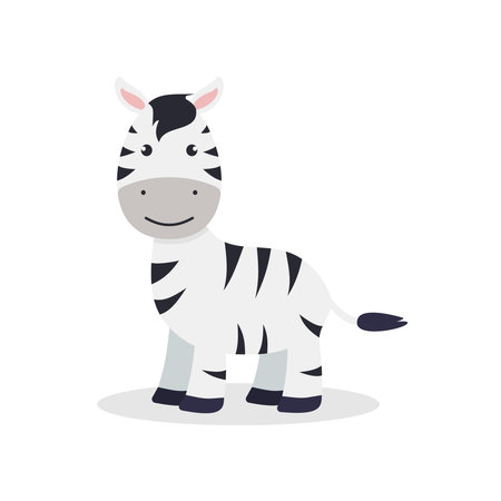cute zebra. Animal of Africa. Vector illustration in a flat style. Eps 10のイラスト素材